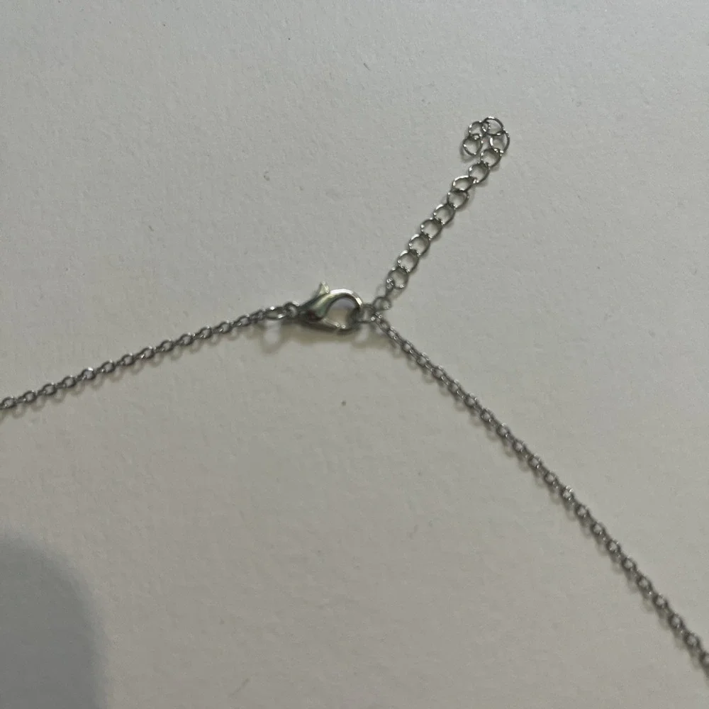 Double Heart Necklace, Lobster Clasp. Silver Colored,‎ Costume Jewelry 17.5-19.5